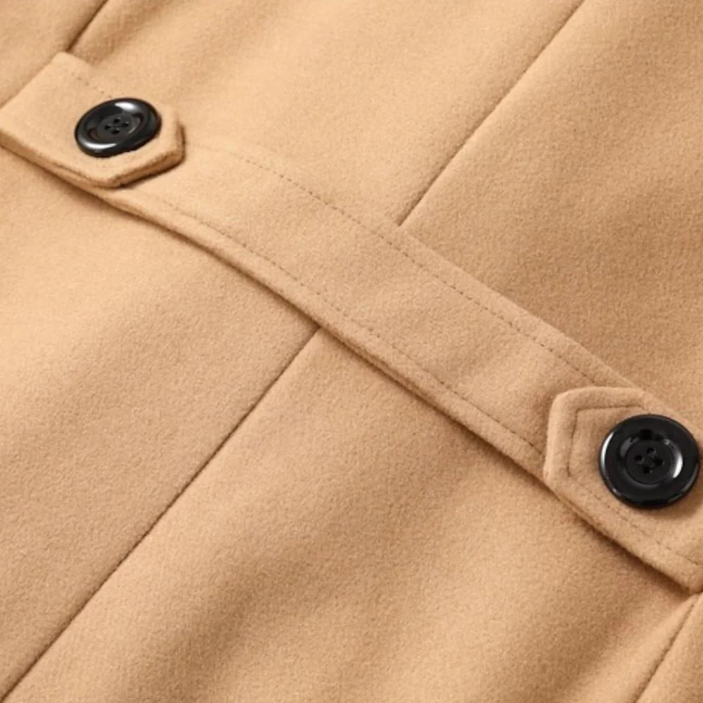 Casual herenjas voor herfst en winter met dubbele rij knopen