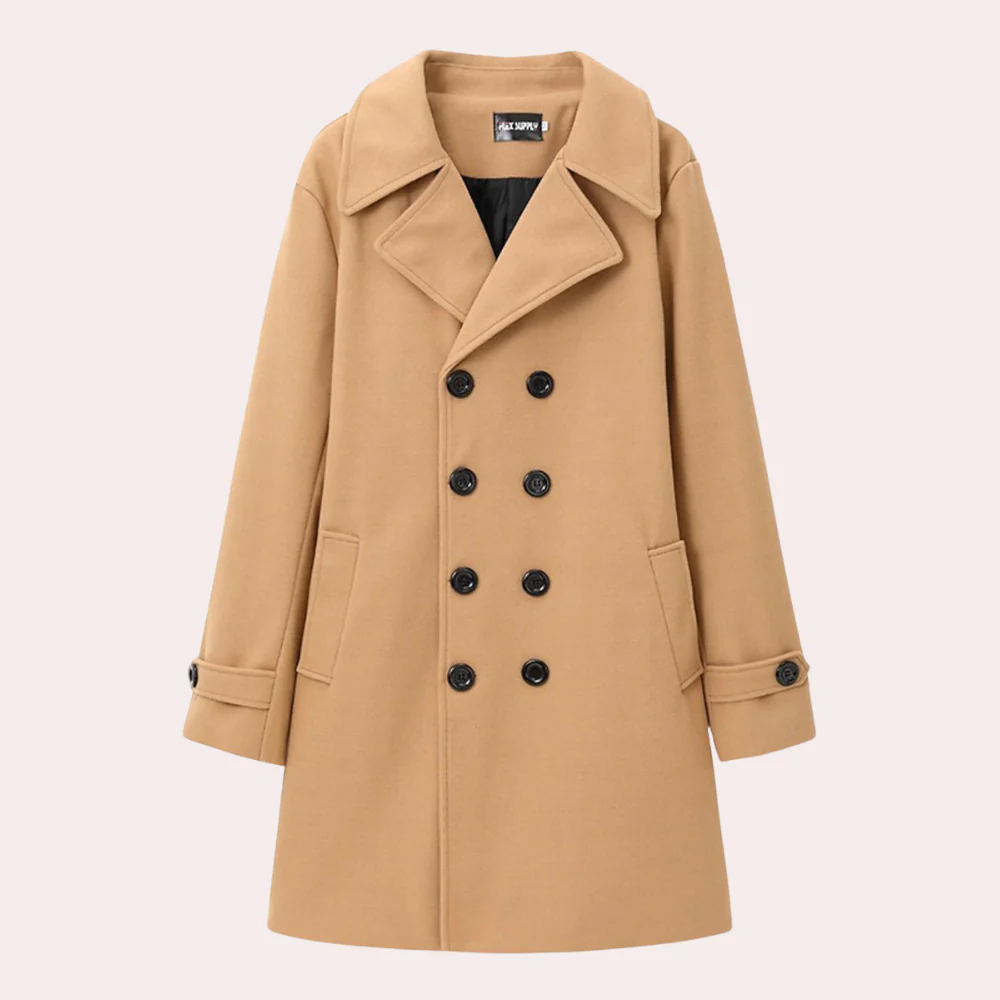Casual herenjas voor herfst en winter met dubbele rij knopen