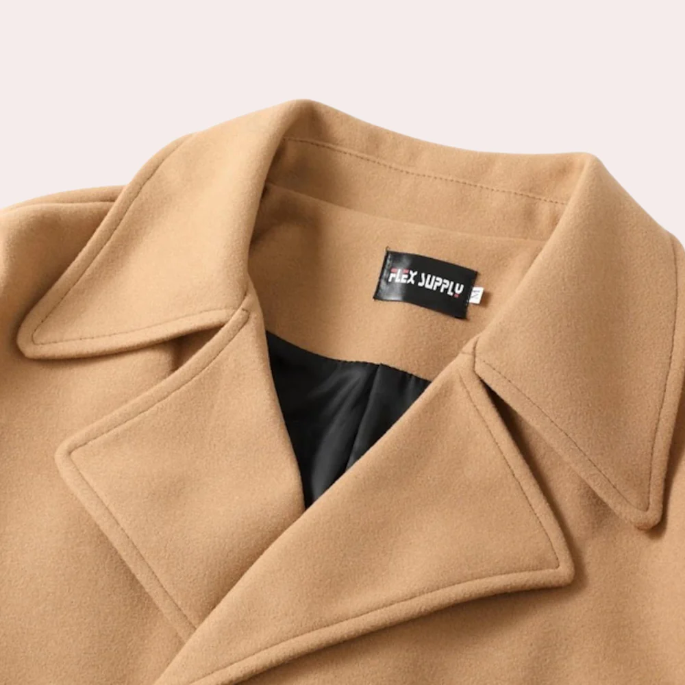 Casual herenjas voor herfst en winter met dubbele rij knopen